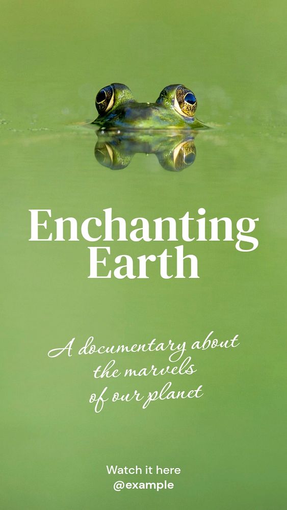 Earth documentary Instagram story template, editable text