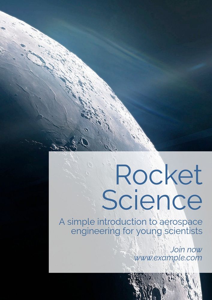 Rocket science  poster template, editable text and design