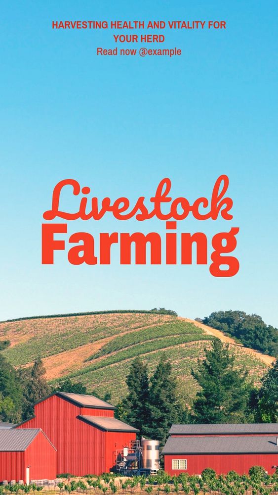 Livestock farming Instagram story template, editable text