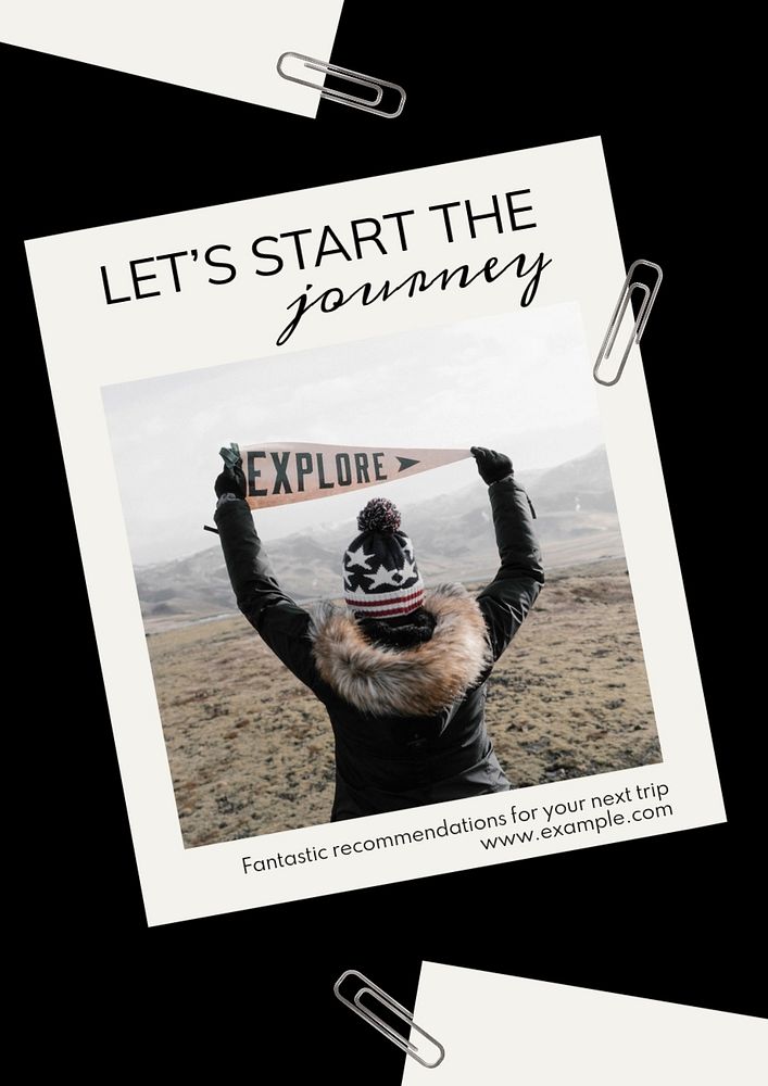 Journey  poster template, editable text and design