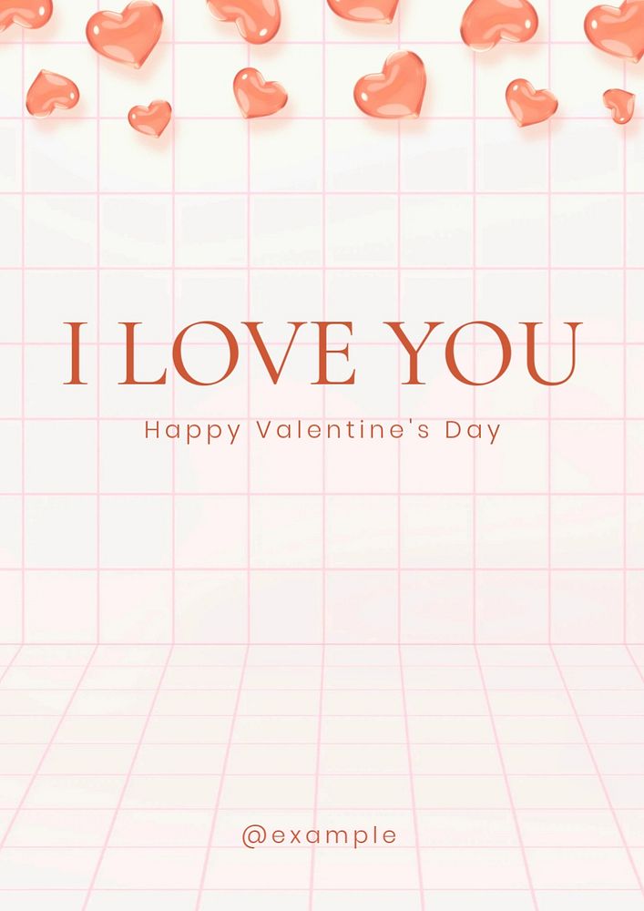 I love you  poster template, editable text and design