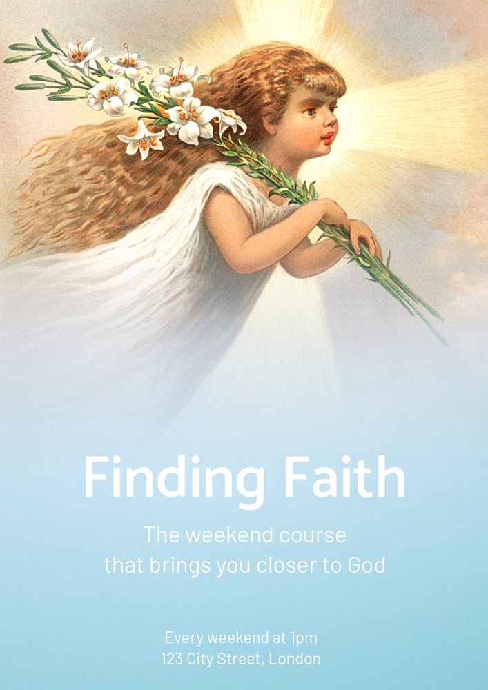 Finding faith poster template, editable text and design