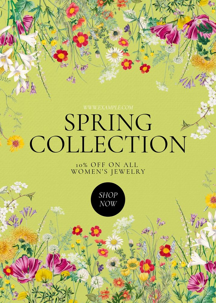 Spring collection template, editable design