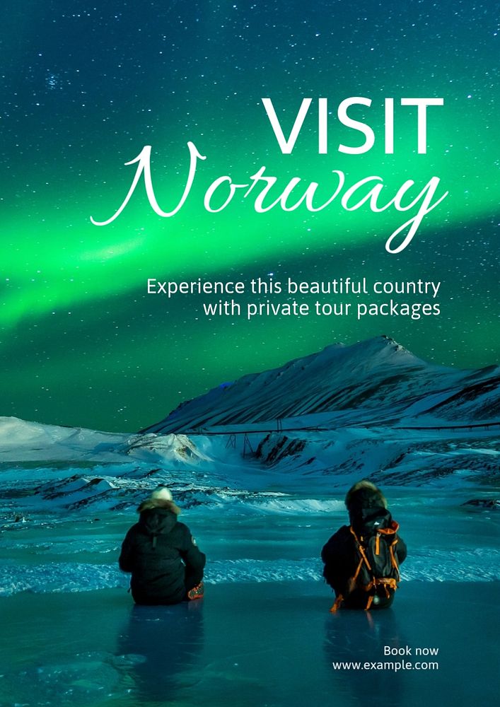 Visit Norway poster template, editable text and design