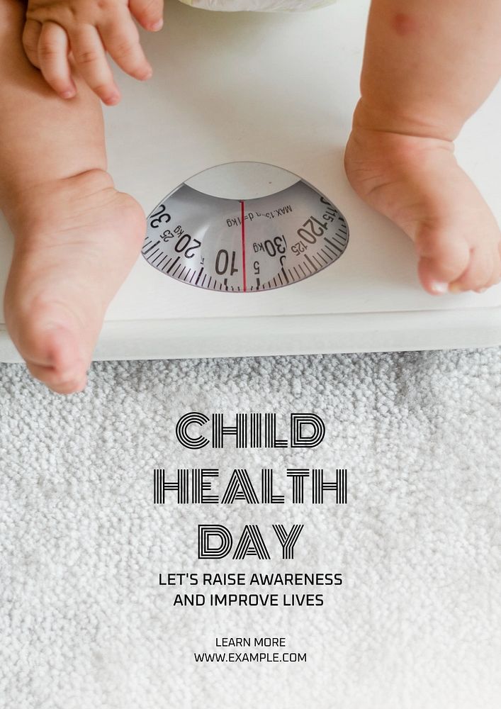 Child health day poster template, editable text and design