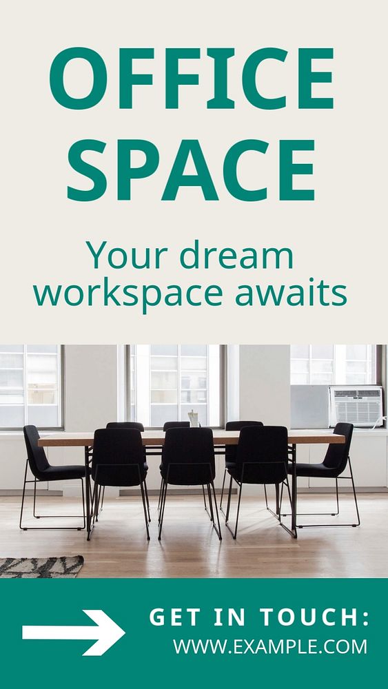 Office space Instagram story template, editable text