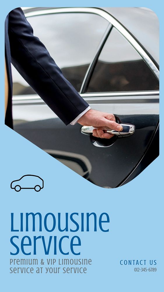 Limousine service  Instagram story template, editable text