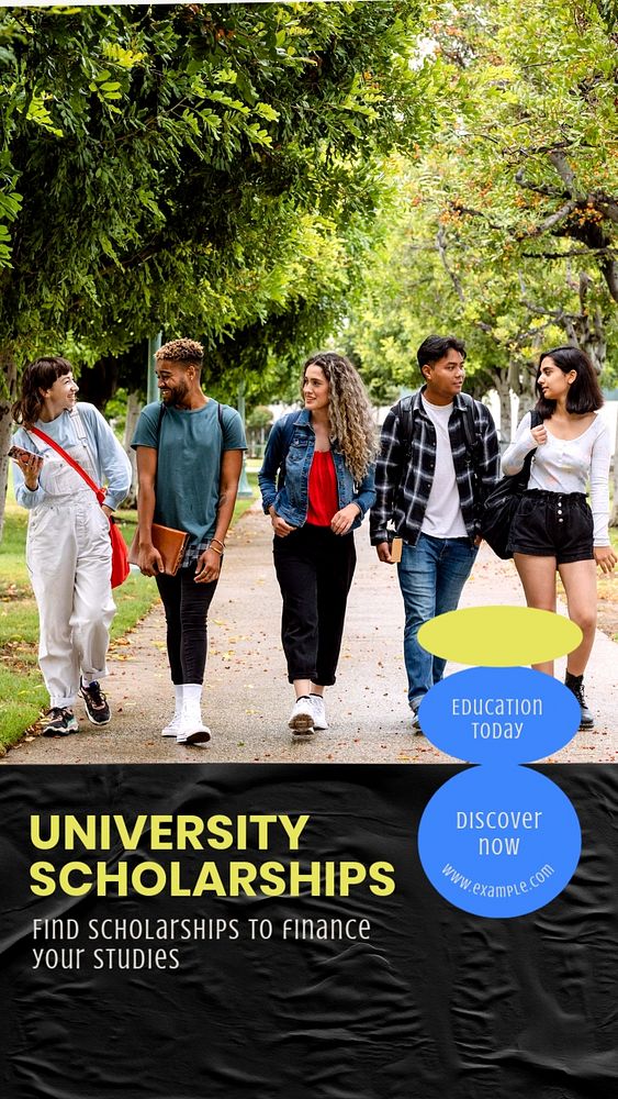 University scholarship  Instagram story template, editable text