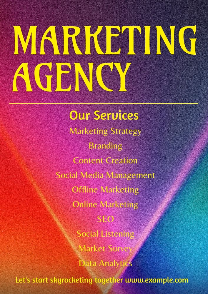 Marketing agency poster template, editable text and design