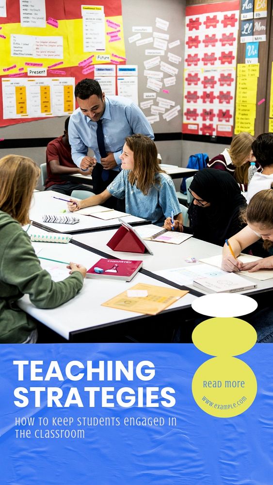 Teaching strategies  Instagram story template, editable text