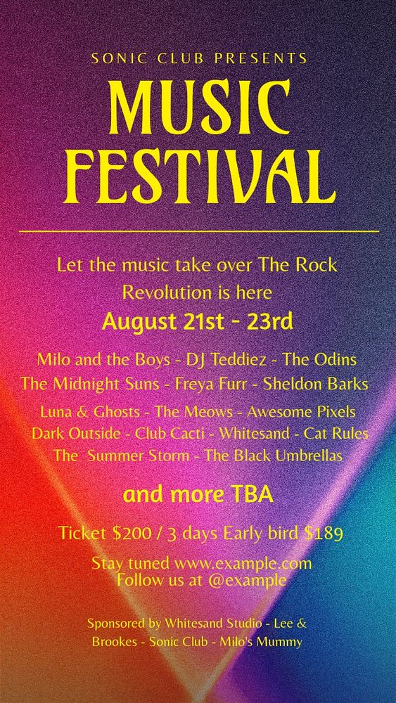 Music festival Instagram story template, editable text