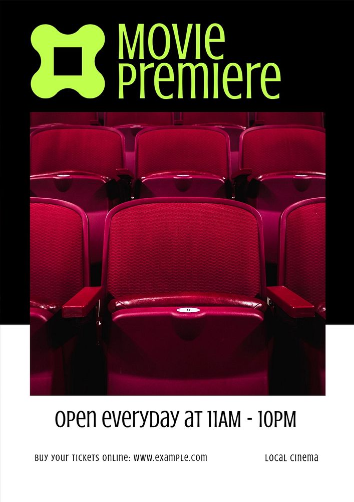 Movie premiere  poster template, editable text and design