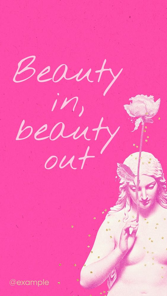 Beauty in Instagram story template, editable text