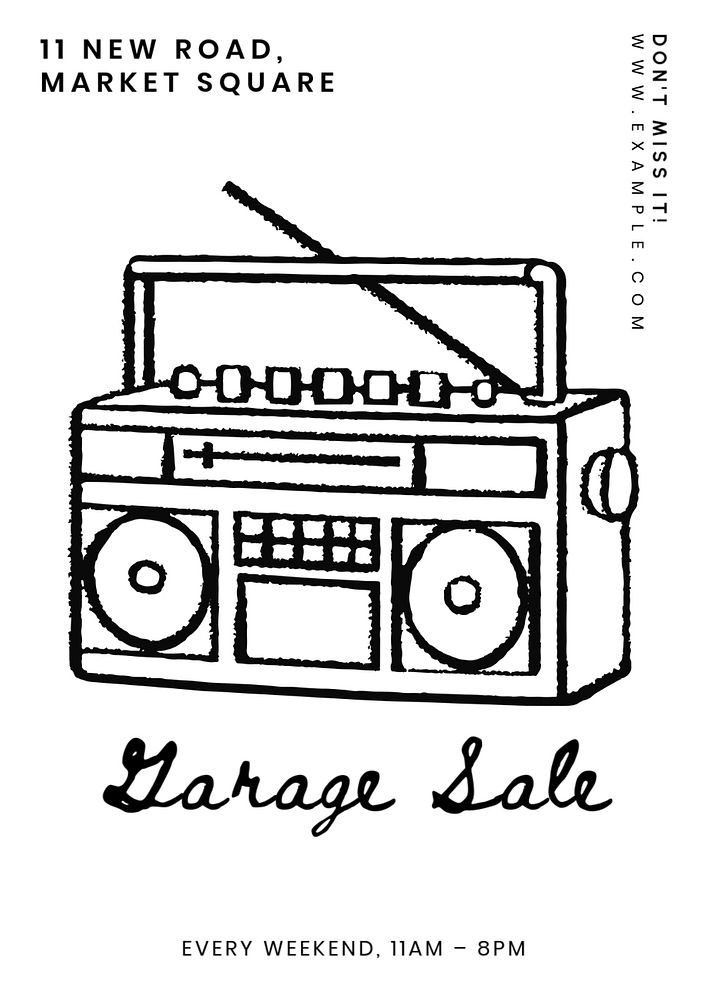 Garage sale  poster template, editable text and design