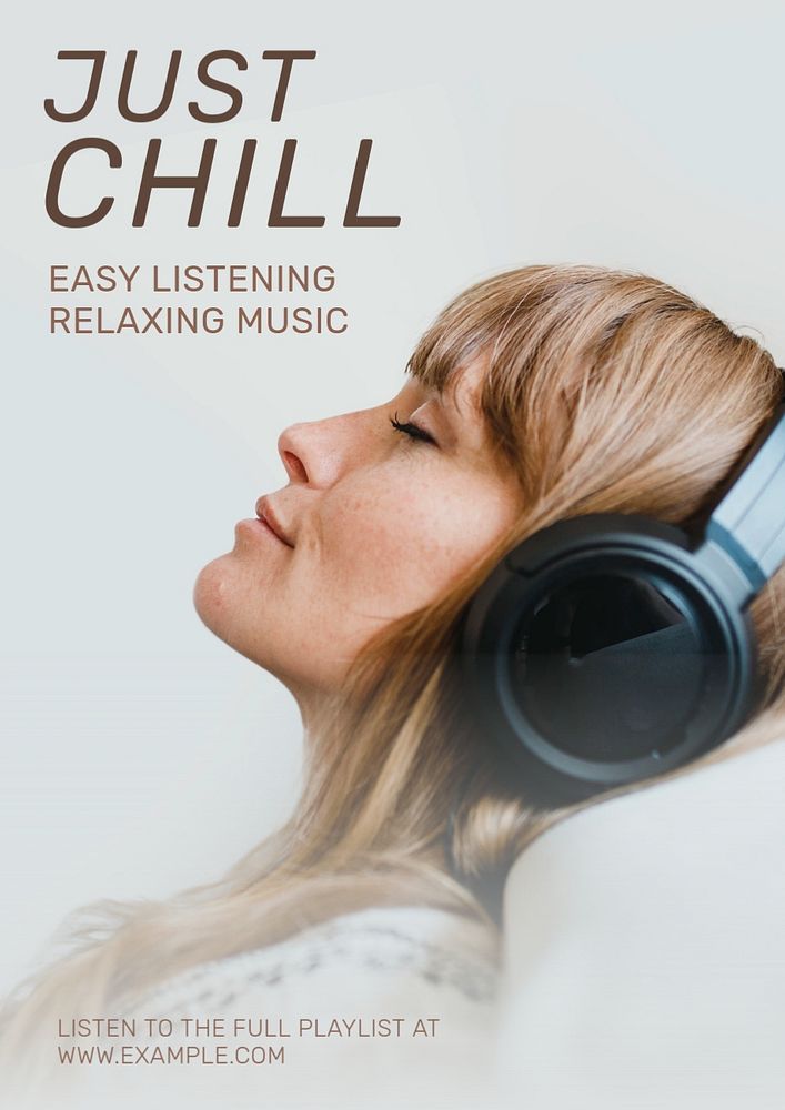 Chill music poster template, editable text and design