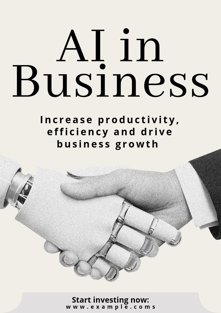 AI in business  poster template, editable text and design