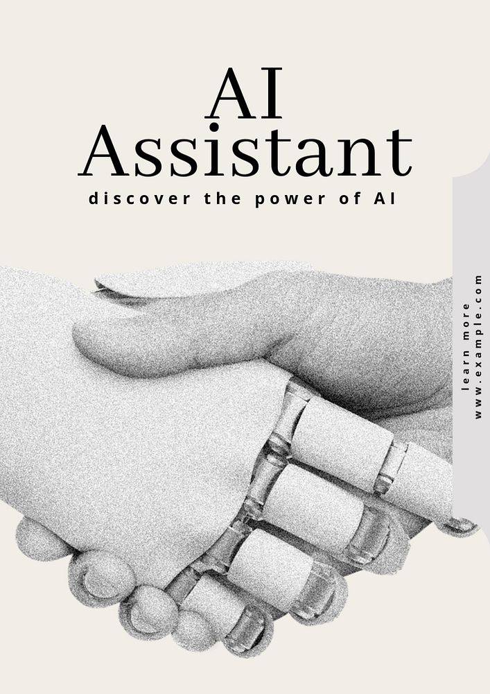 AI assistant  poster template, editable text and design