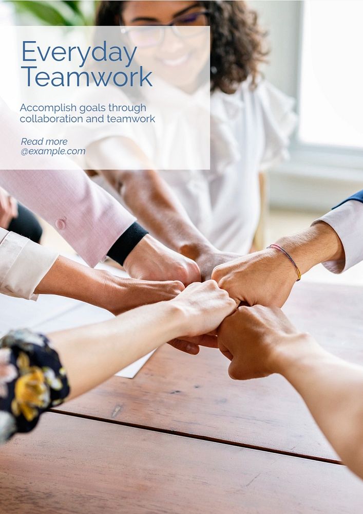 Teamwork  poster template, editable text and design