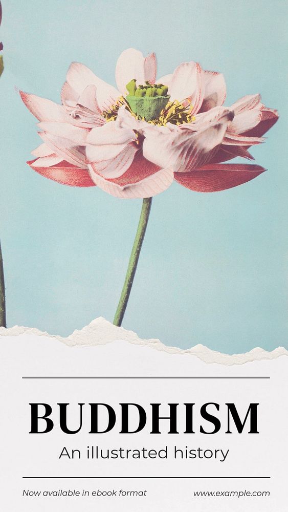 Buddhism history Instagram story template, editable text