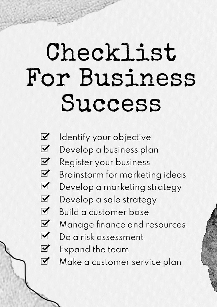 Business checklist poster template, editable text