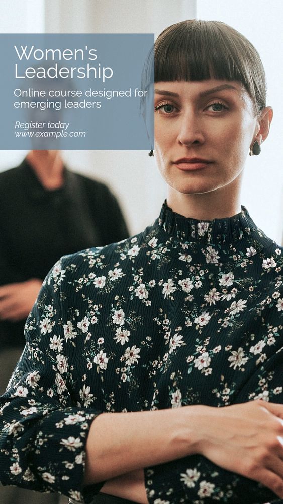 Women's leadership course  Instagram story template, editable text