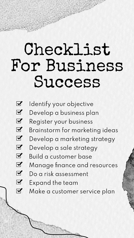 Business checklist social story template, editable design