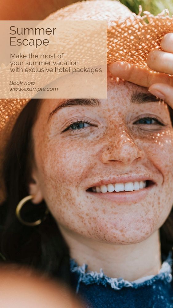 Summer escape  Instagram story template, editable text