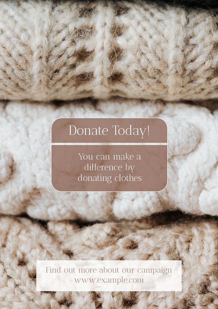 Donate clothes  poster template, editable text and design