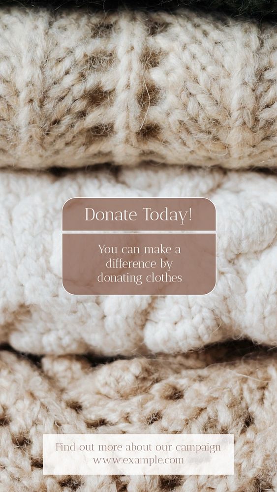 Donate clothes  Instagram story template, editable text