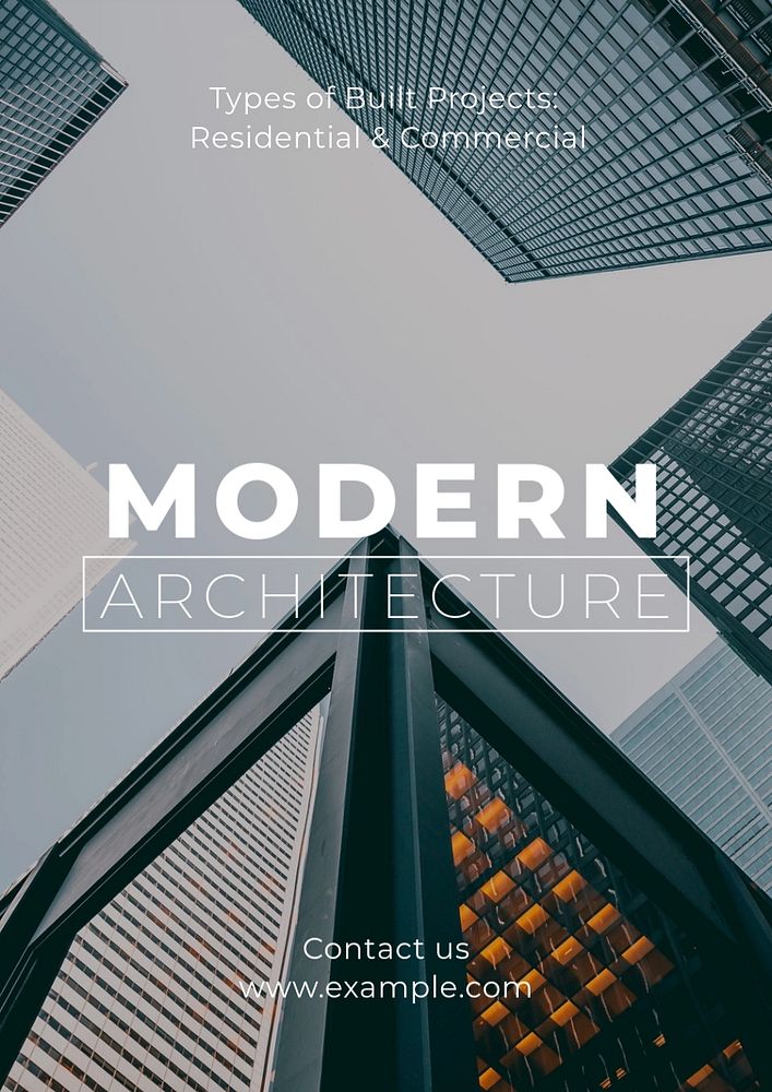 Modern architecture poster template, editable text and design