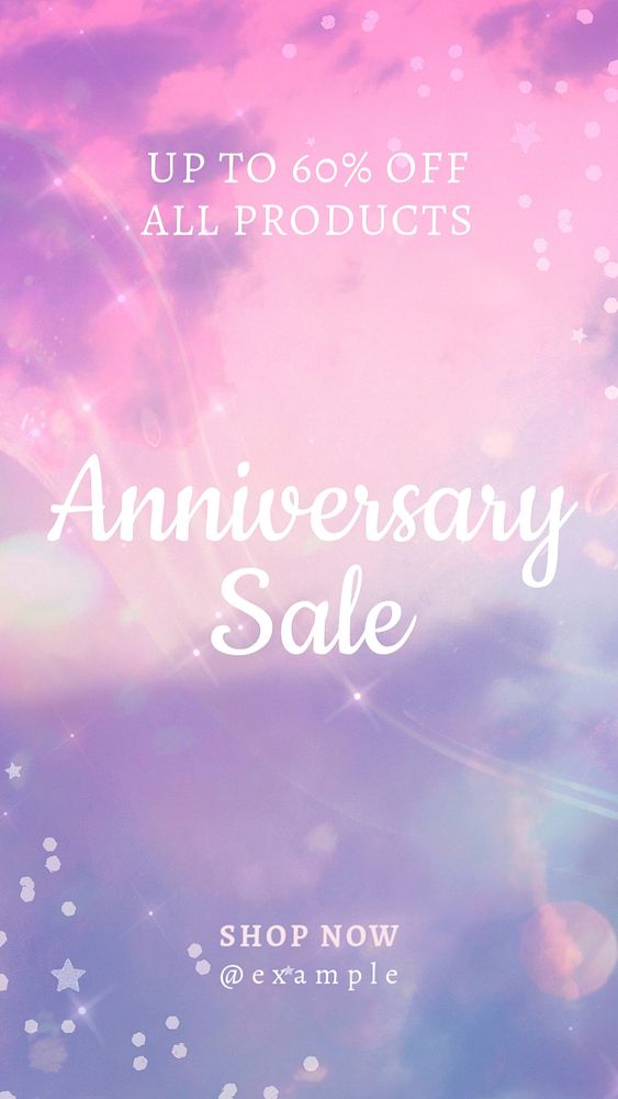 Anniversary sale social story template, editable design