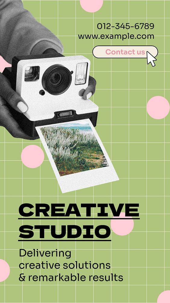 Creative agency studio  Instagram story template, editable text