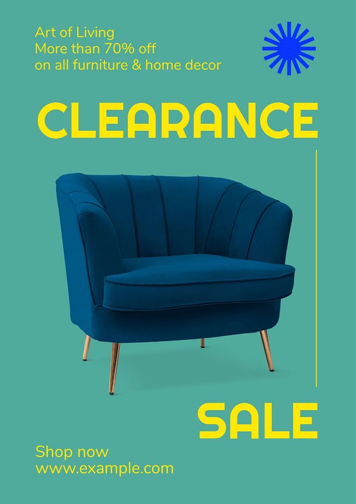 Clearance sale  poster template, editable text and design