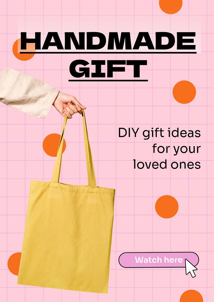 Handmade gift  poster template, editable text and design