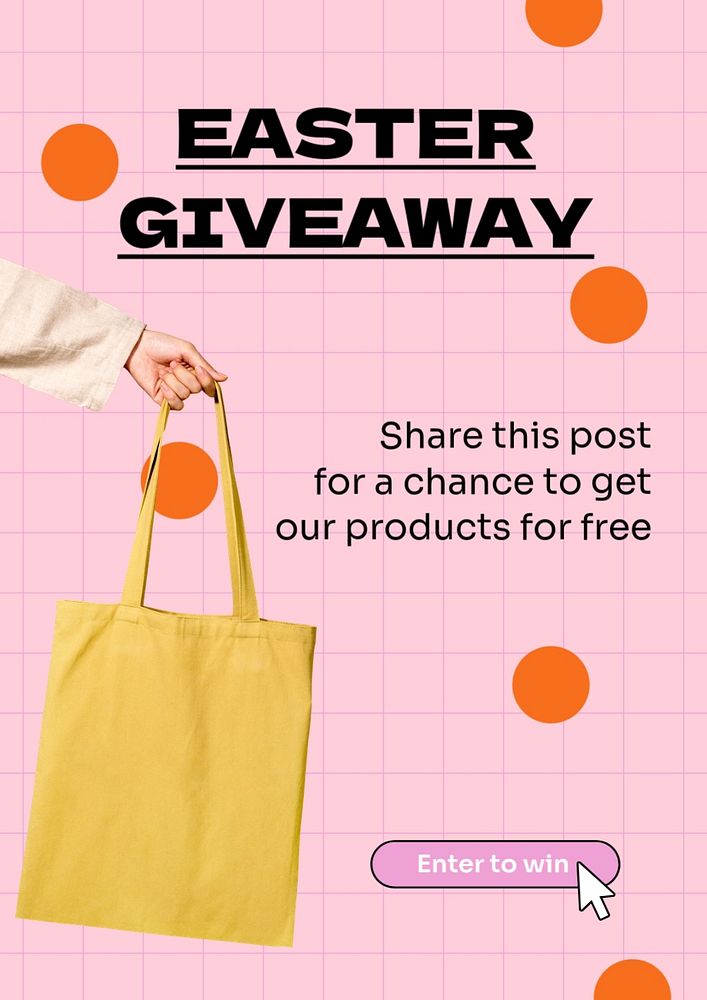 Easter giveaway  poster template, editable text and design