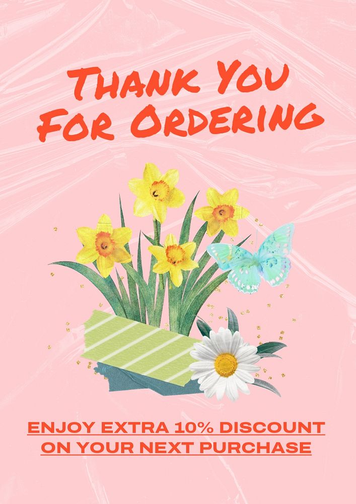 Thank you  poster template, editable text and design