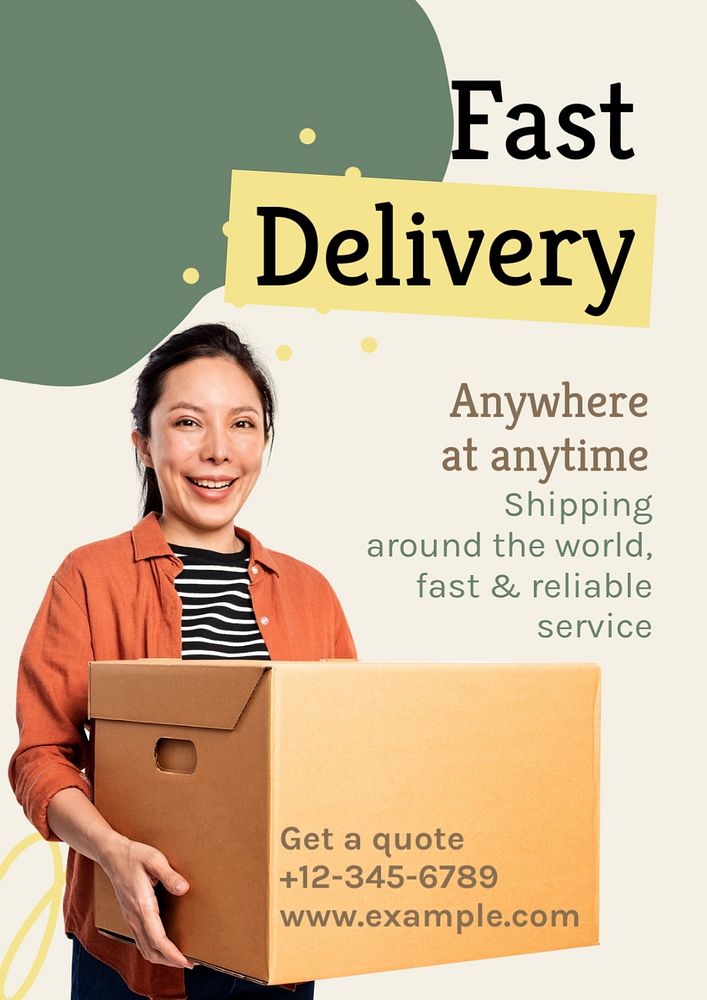 Fast delivery  poster template, editable text and design