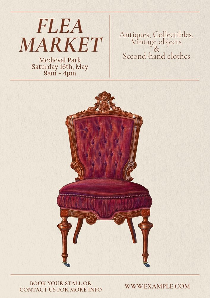 Flea market  poster template, editable text and design