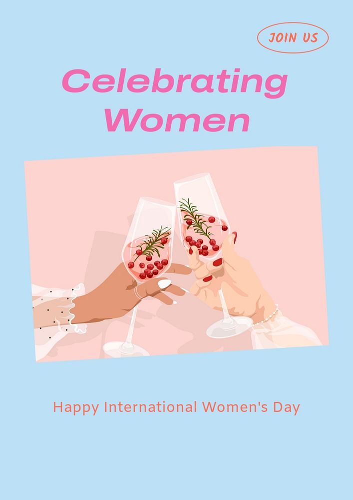 Celebrating women  poster template, editable text and design