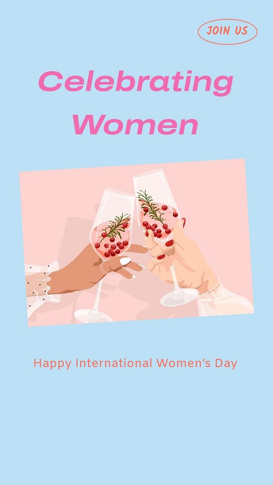 Celebrating women  Instagram story template, editable text