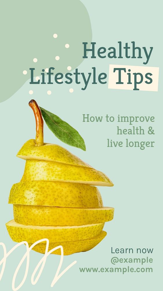 Healthy lifestyle tips  Instagram story template, editable text