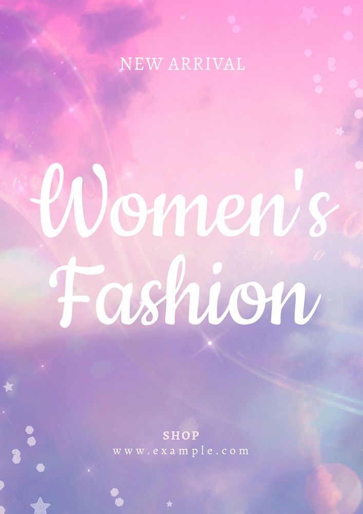 Women's fashion poster template, editable text