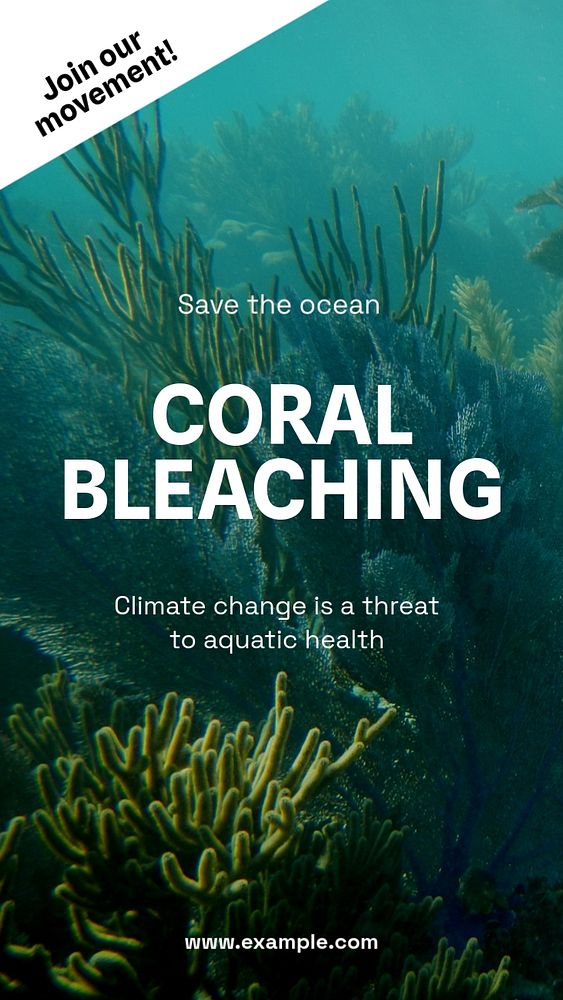 Coral bleaching Instagram story template, editable text