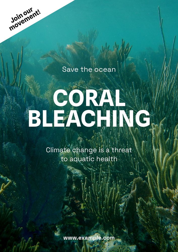 Coral bleaching poster template, editable | Premium Editable Template ...