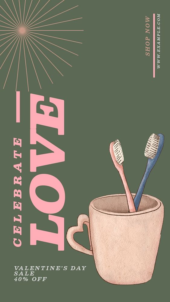 Celebrate love sale  Instagram story template, editable text