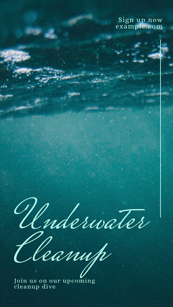 Underwater cleanup Instagram story template, editable text