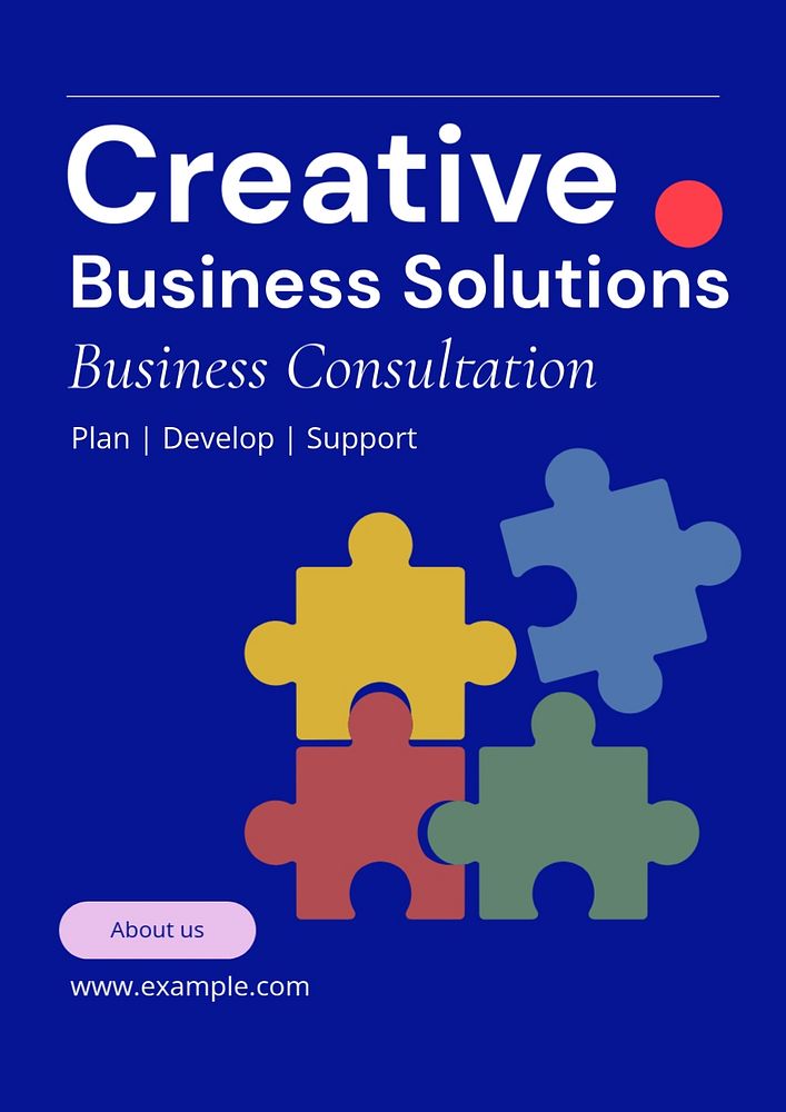 Creative business solutions  poster template, editable text and design