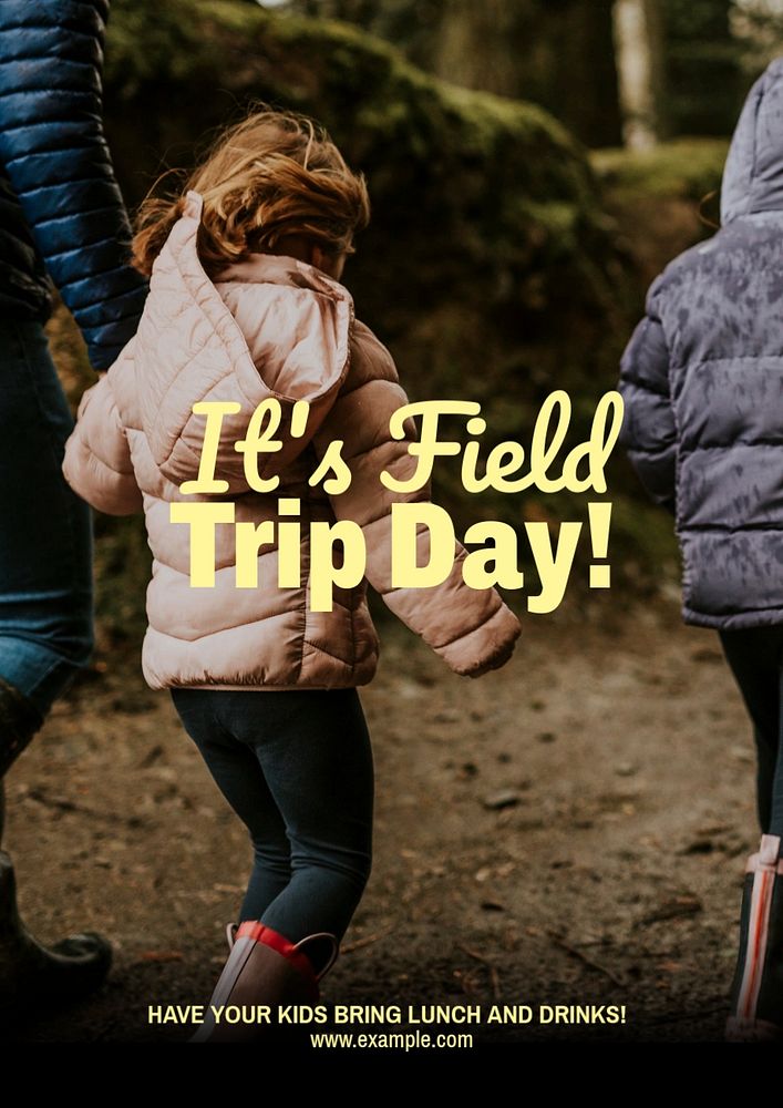 Field trip poster template, editable text and design