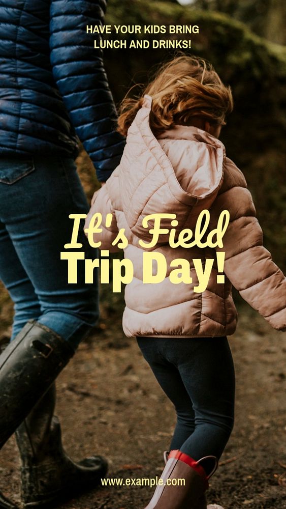 Field trip Instagram story template, editable text