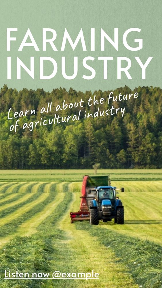 Farming industry  Instagram story template, editable text